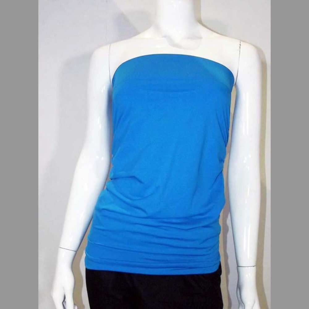 Super Stretchy Blue  Strapless Tube Top - M/L